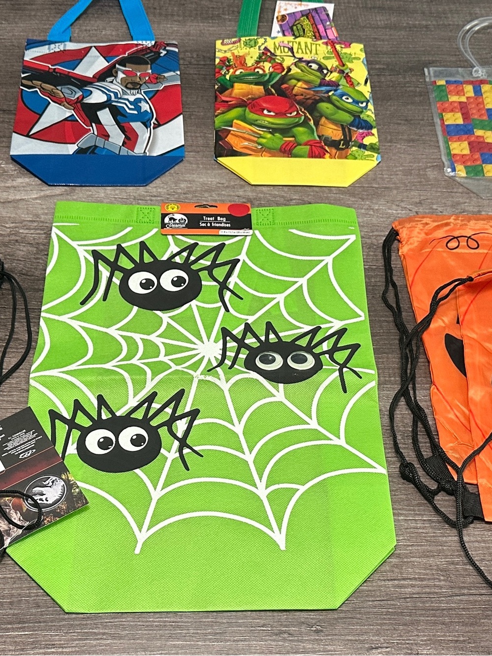 Kids Halloween Spider Web Trick-or-Treat Bag - Green